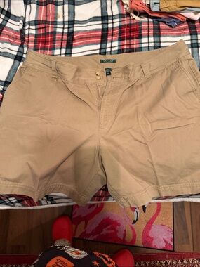 Ralph Lauren Tan Cotton Flat Front Men’s Shorts